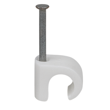 Cable Clip 7-10mm Round Cable - White (Nail 1.8 x 25mm)