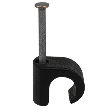 Cable Clip 7-10mm Round Cable - Black (Nail 1.8 x 25mm)