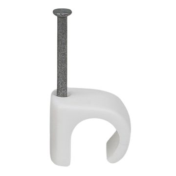 Cable Clip 10-14mm Round Cable - White (Nail 2.0 x 30mm)
