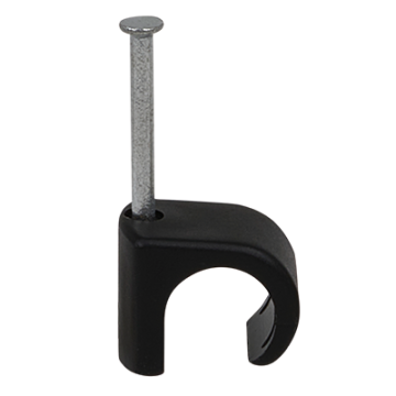 Cable Clip 10-14mm Round Cable - Black (Nail 2.0 x 30mm)