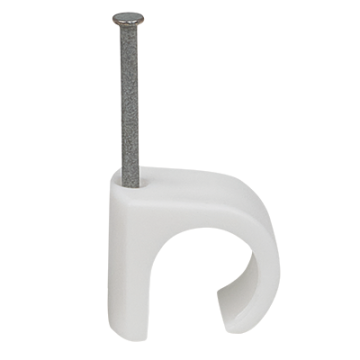 Cable Clip 14-20mm Round Cable - White (Nail 2.0 x 35mm)