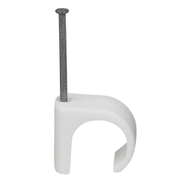Cable Clip 16-22mm Round Cable - White (Nail 2.0 x 45mm)