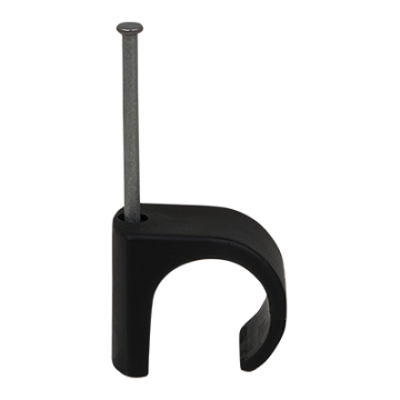 Cable Clip 18-22mm Round Cable - Black (Nail 2.0 x 45mm)