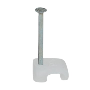 Cable Clip 2 x 4mm Flat - Clear (Nail 1.2 x 16mm)