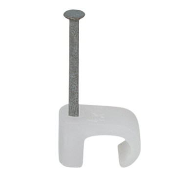 Cable Clip 4 x 6mm Flat Clips - Clear (Nail 1.2 x 20mm)