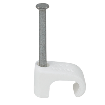 Cable Clip 5 x 8mm - White (Nail 2.0 x 25mm)