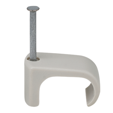 Cable Clip 9 x 18mm Flat Clips - Grey (Nail 2.0 x 30mm)