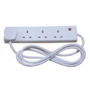 4G 13A White Extn Lead