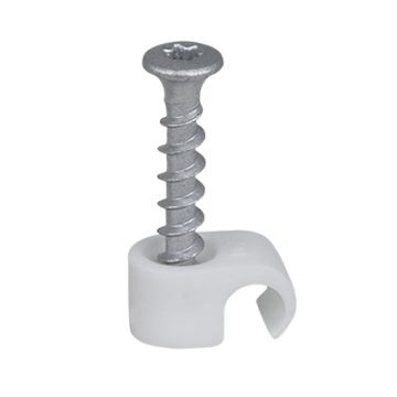 Screwclip T20 screw round lead - white (Screw 5x33mm)