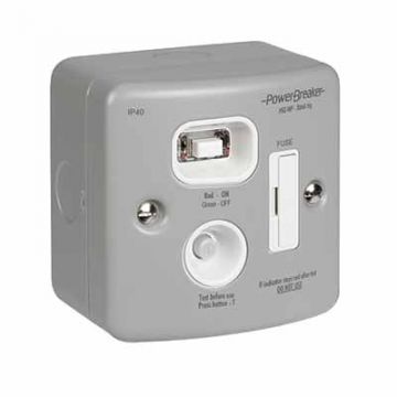 RCD PowerBreaker Fused Spur Unit Metal 13A Passive