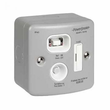 RCD PowerBreaker Fixed Spur Unit Metal 13A 10mA Passive