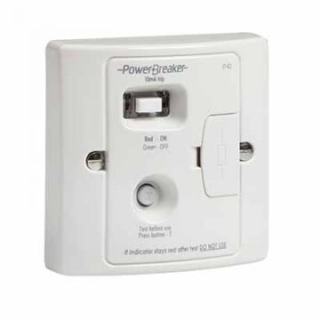 RCD PowerBreaker Fixed Spur Unit White 13A 10mA Passive