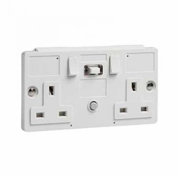 RCD PowerBreaker Twin Switched Socket Skeleton