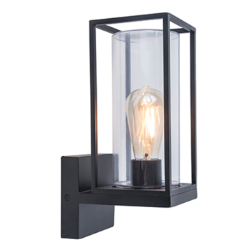 Wall Lantern Square With Glass Tube - Aluminium E27