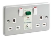 RCD SafetySure Twin Switched Socket Metal