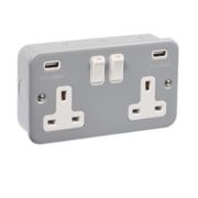 Socket Twin USB M/Clad