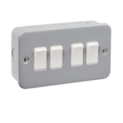 Switch 4 Gang 2 Way 10A Metal Clad